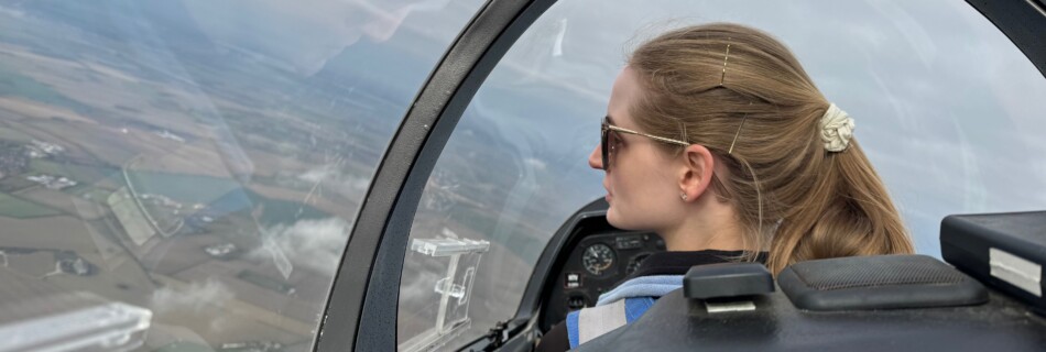 Janine in the front seat