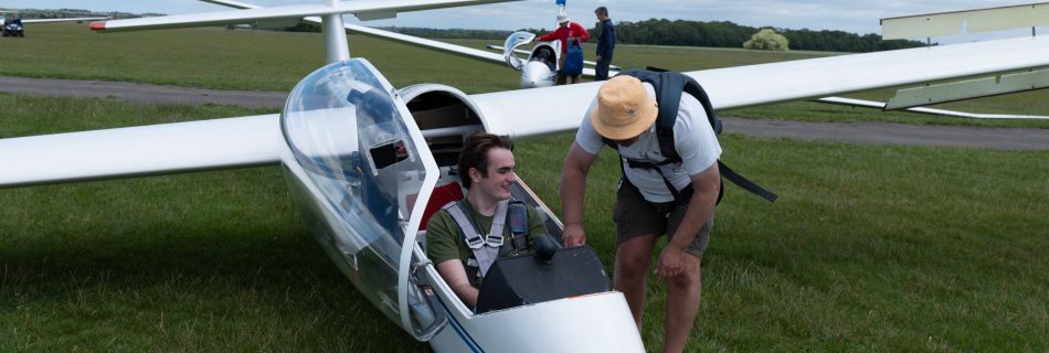 Toby in a glider